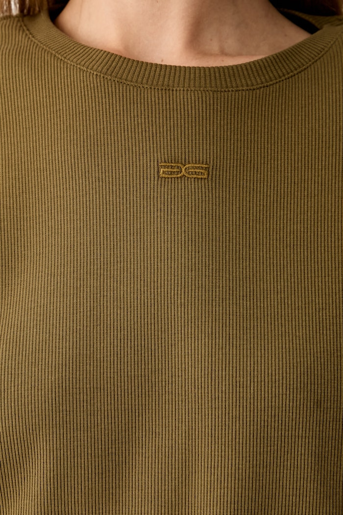 Gestuz T-shirt damski bawełniany z elastanem GZbetty 10911429 zielony