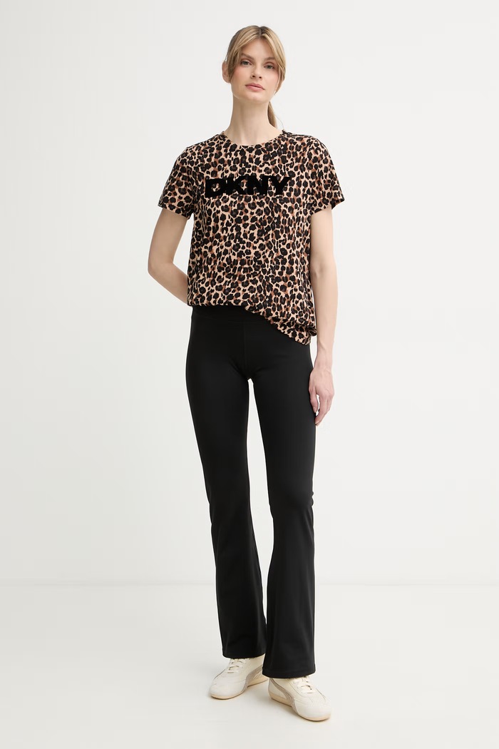 DKNY T-shirt damski z bawełną DP6T1756 brązowy AW26