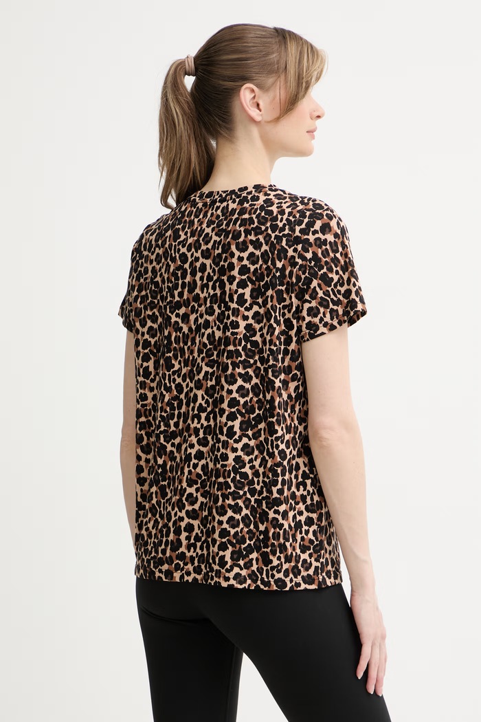 Odzież DKNY T-shirt damski z bawełną DP6T1756 brązowy