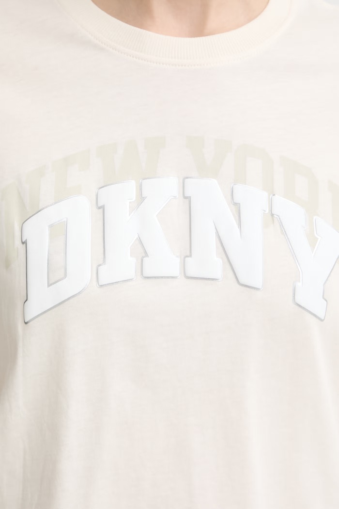 DKNY T-shirt damski bawełniany DP6T1733 beżowy