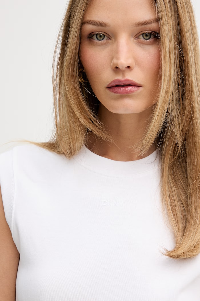 DKNY top damski bawełniany biały DJ6T1788