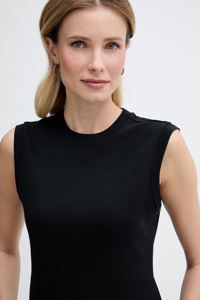DKNY top damski bawełniany czarny DJ6T1788