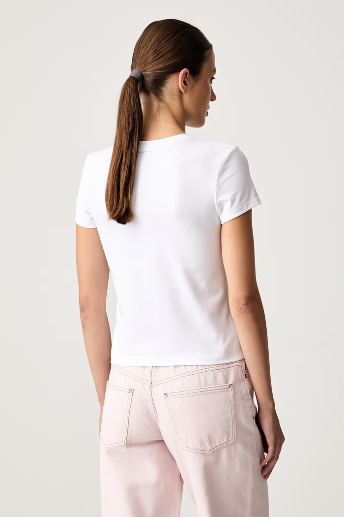 Oblečení HUGO Blue tričko dámské bavlněné s elastanem 90's Tee_B_1 50572624 bílá