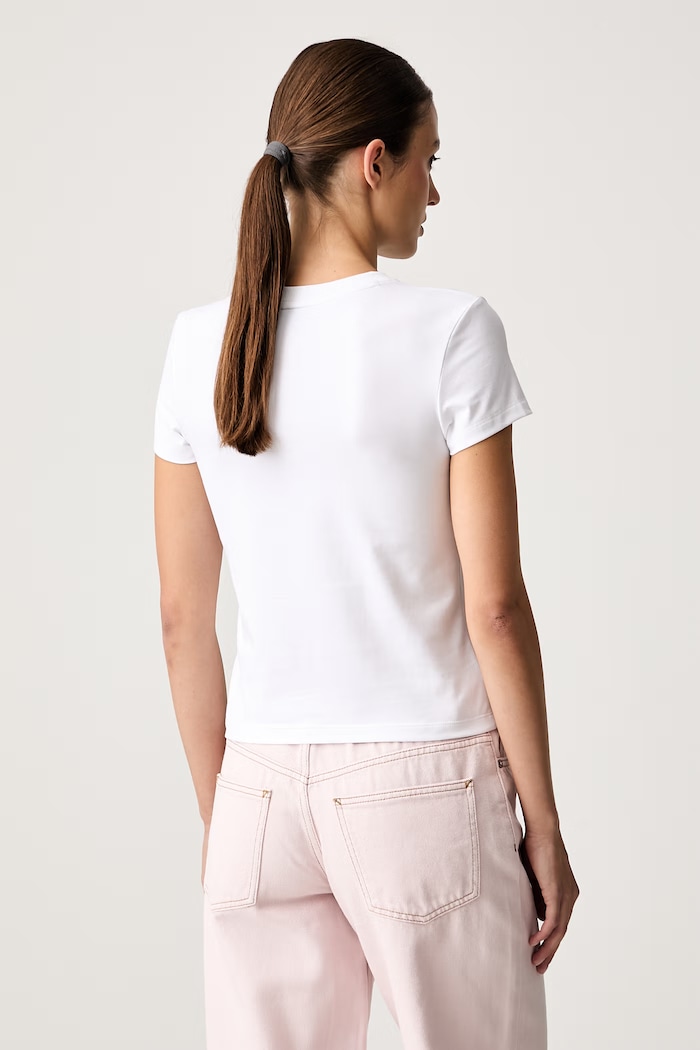 Oblečení HUGO Blue tričko dámské bavlněné s elastanem 90's Tee_B_1 50572624 bílá