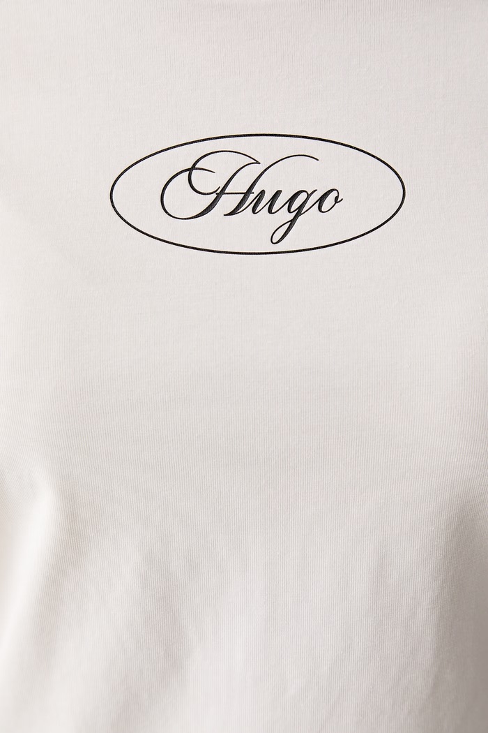 HUGO Blue футболка для женщин из хлопка с эластаном 90's Tee_B_1 50572624 бежевый