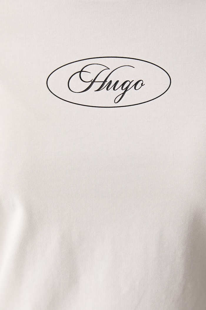 HUGO Blue футболка для женщин из хлопка с эластаном 90's Tee_B_1 50572624 бежевый