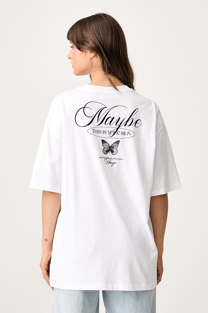 Oblačila HUGO Blue kratka majica ženska bombažna Oversized Tee_B_15 50566578 bela