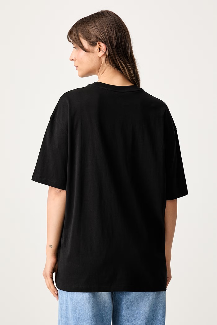 Дрехи HUGO Blue тениска дамска от памук Oversized Tee_B_15 50566578 черен
