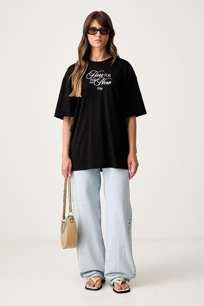 HUGO Blue kratka majica ženska bombažna Oversized Tee_B_15 50566578 črna AW26