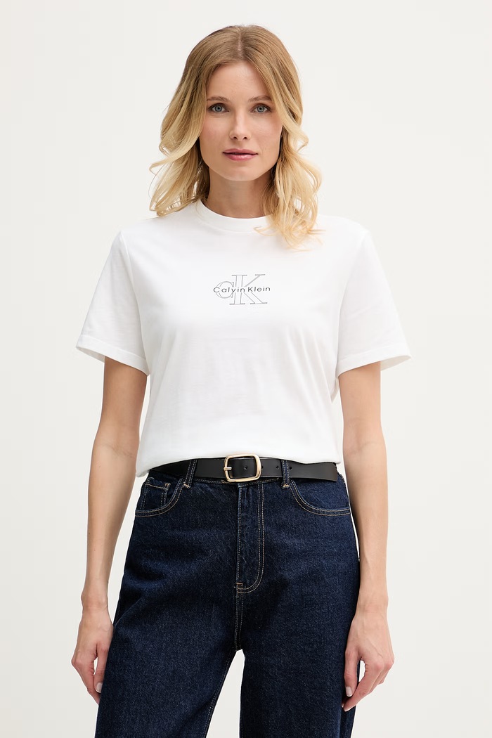 Calvin Klein Jeans tričko dámske bavlnené biela LV047G831G