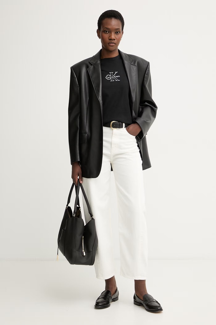 Calvin Klein Jeans тениска дамска от памук LV047G831G черен AW26