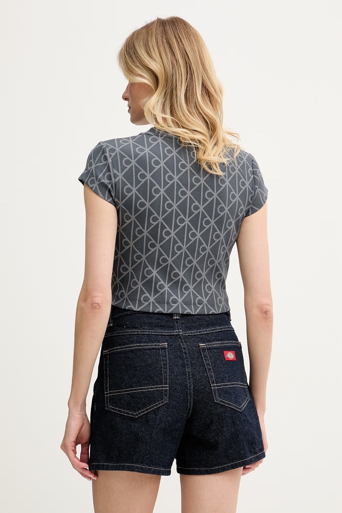 Odzież Calvin Klein Jeans crop top damski bawełniany z elastanem LV047G830G szary