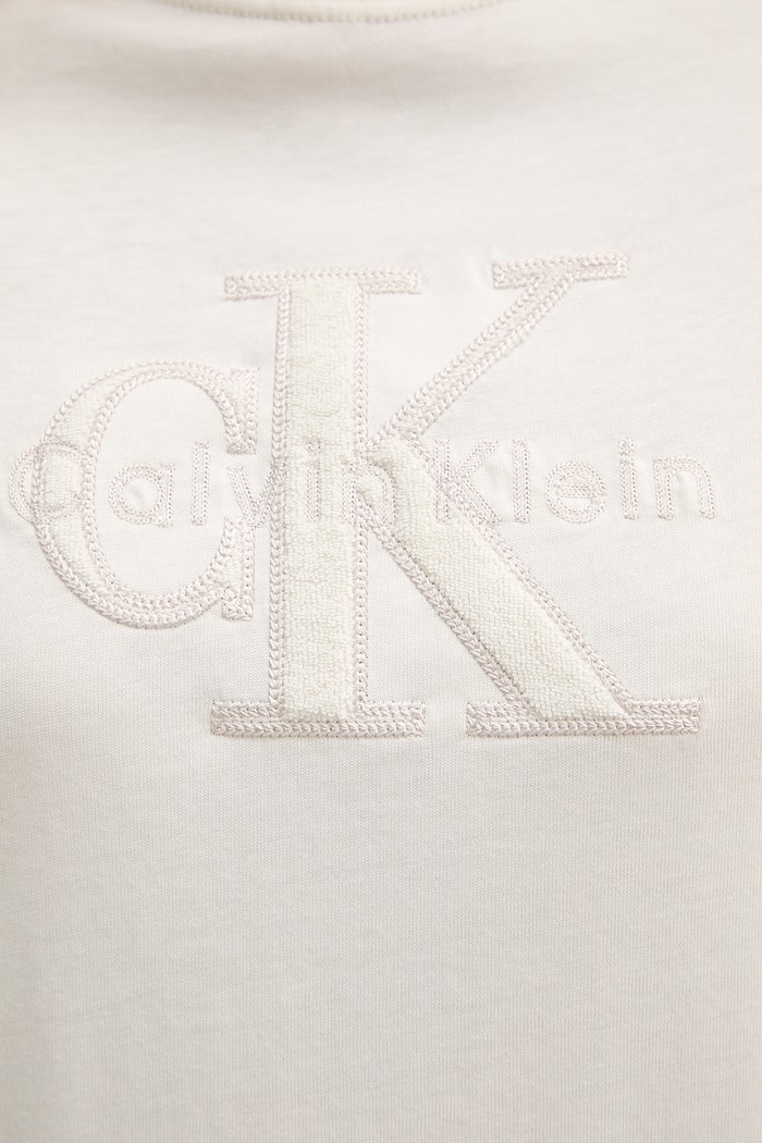 Calvin Klein Jeans T-shirt damski bawełniany LV047G829G beżowy