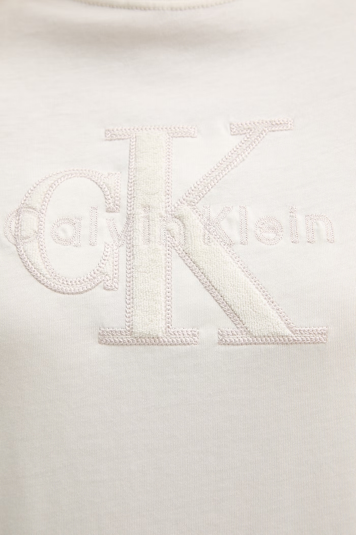 Calvin Klein Jeans T-shirt damski bawełniany LV047G829G beżowy