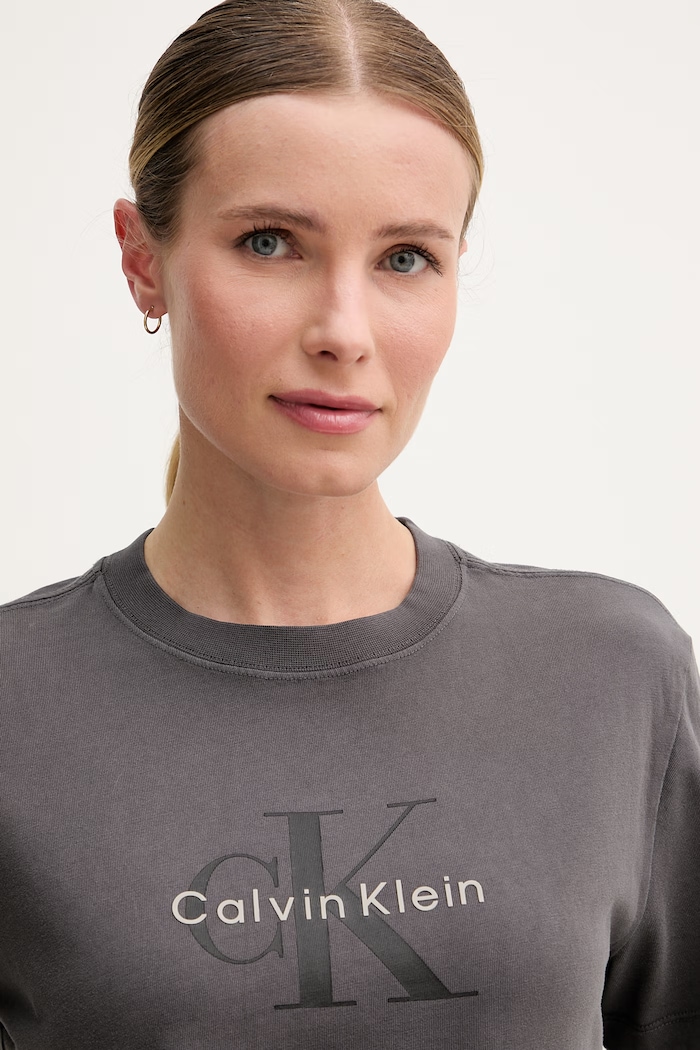 Calvin Klein Jeans tricou feminin din bumbac gri LV047G825G