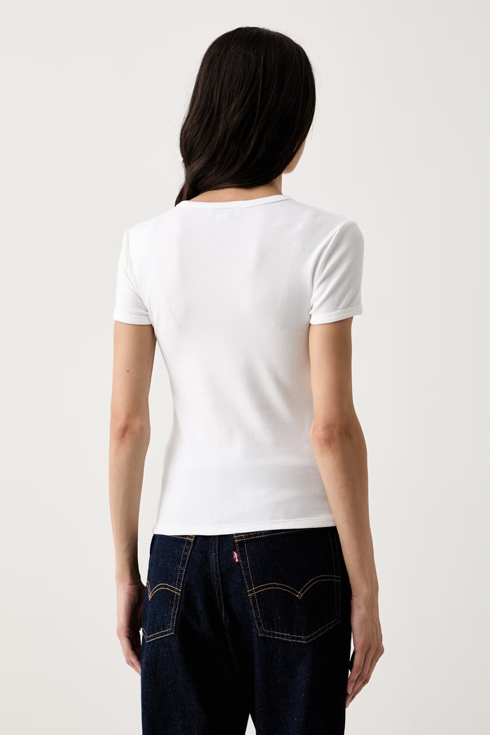 Odjeća Calvin Klein Jeans majica za žene od pamuka s elastanom LV047G816G bijela