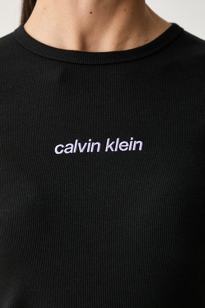 Calvin Klein Jeans majica za žene od pamuka s elastanom LV047G816G crna