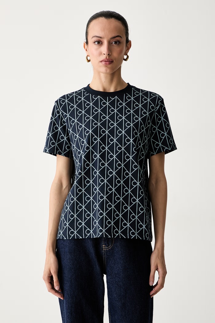 Calvin Klein Jeans t-shirt γυναικείο βαμβακερό σκούρο μπλε LV047G811G
