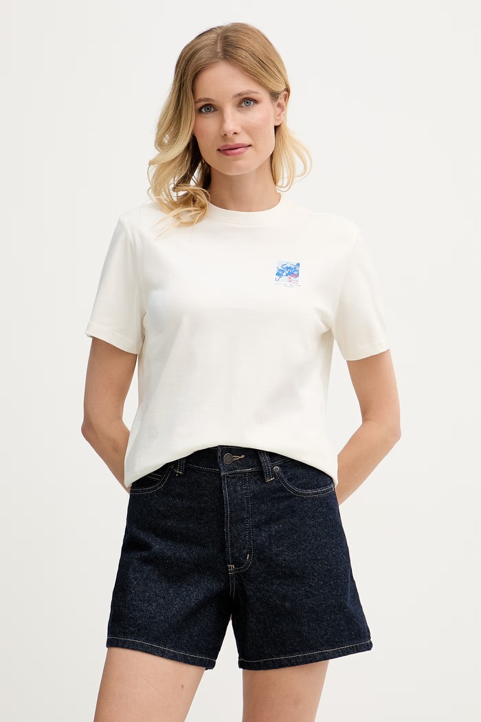Îmbrăcăminte Calvin Klein Jeans tricou pentru femei, din bumbac LV047G802G bej