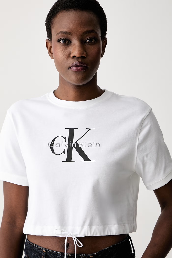 Calvin Klein Jeans kratka majica ženska bombažna bela LV047G288G
