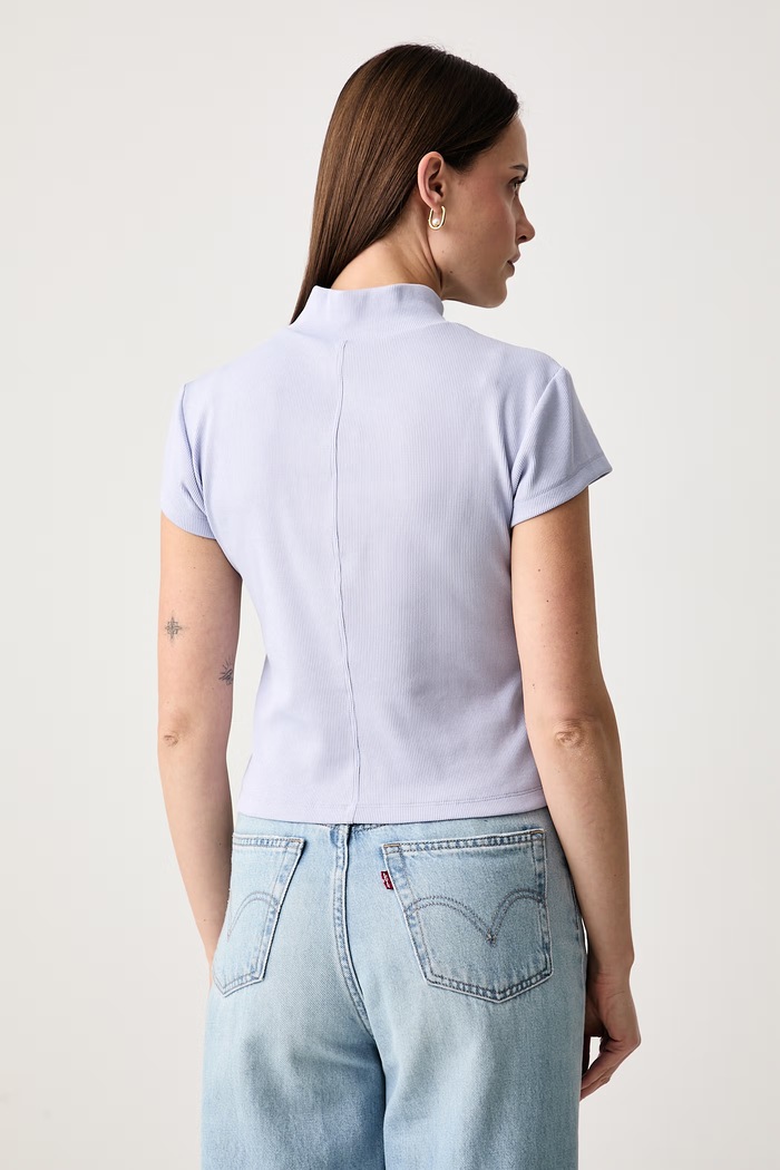 Odzież Calvin Klein Jeans Crop top damski bawełniany z elastanem LV047G240G fioletowy