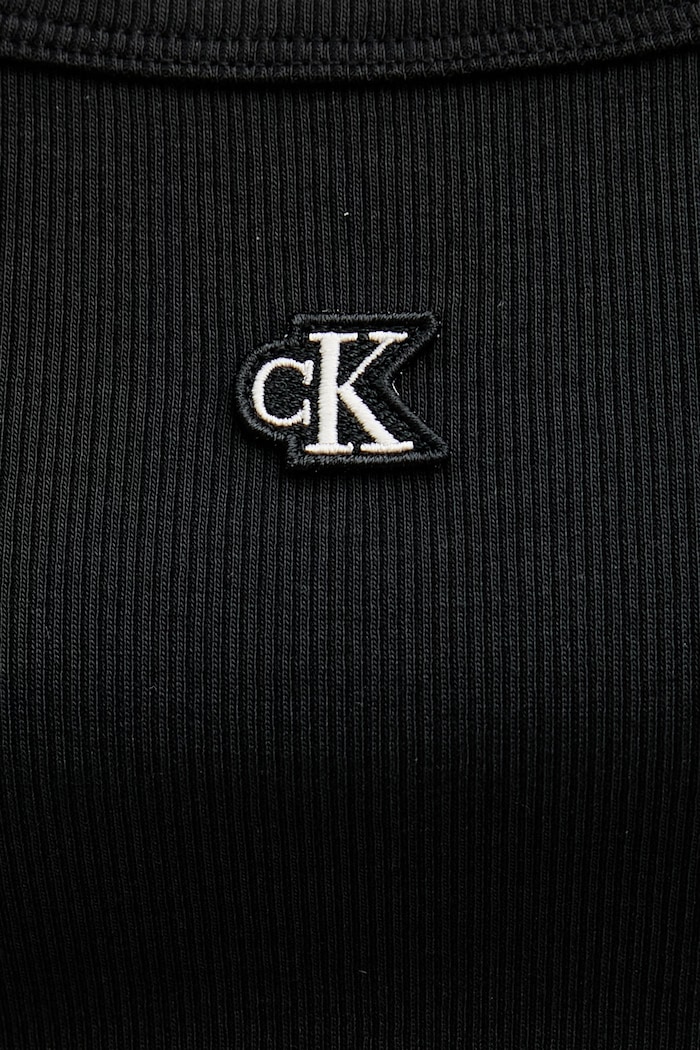 Calvin Klein Jeans top pentru femei, din bumbac cu elastan LV047G208G negru