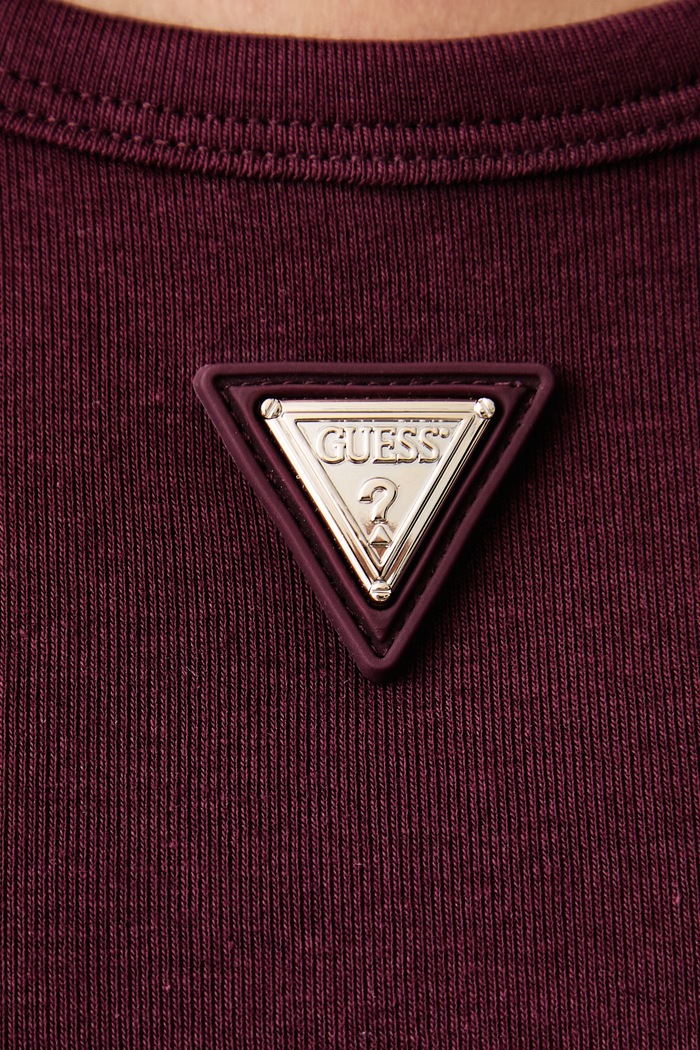 Τοπ γυναικείο με βαμβάκι OLYMPE Guess V6YP09.K4312 μπορντό