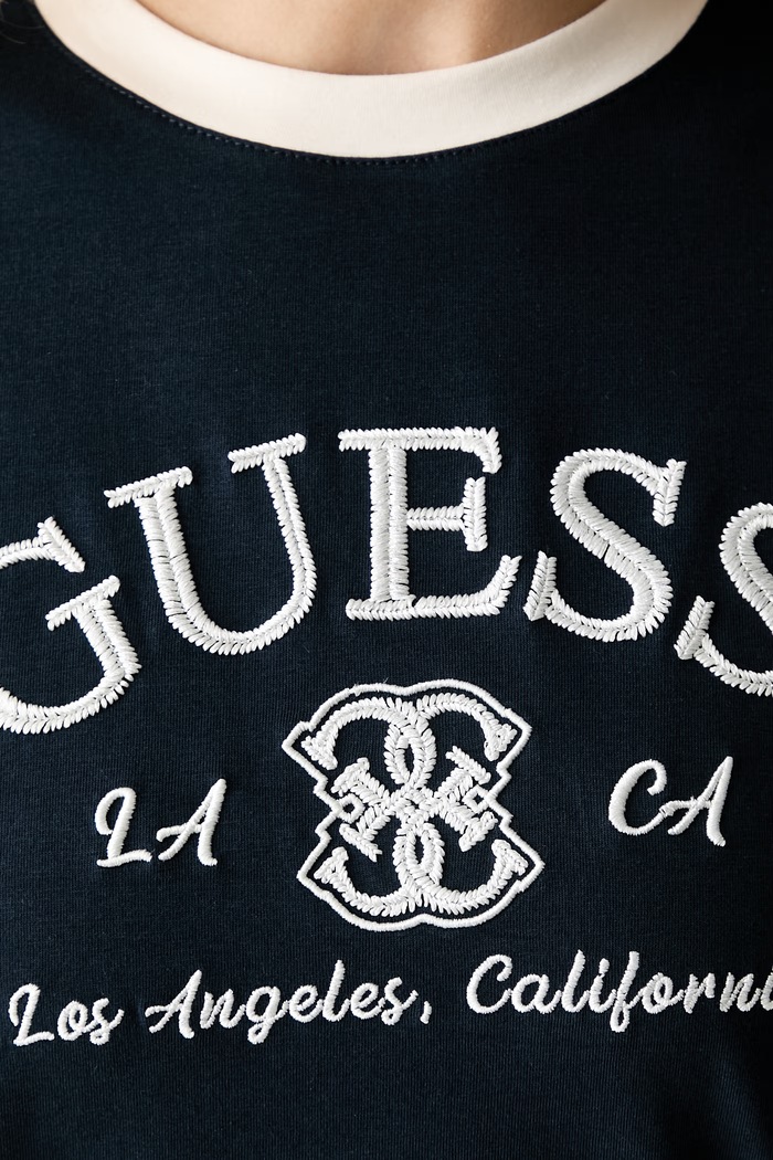 Guess t-shirt γυναικείο βαμβακερό με ελαστάν HOSHI V6YI18.K4320 σκούρο μπλε