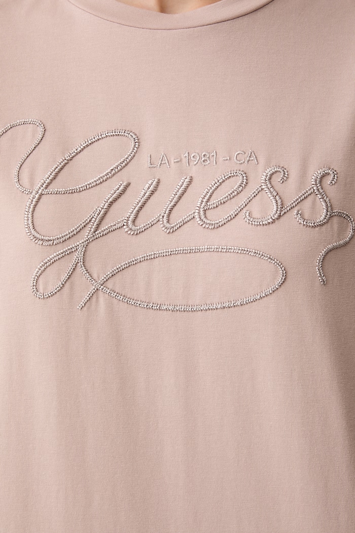 Guess T-shirt damski bawełniany SYRMA V6YI17.K4319 różowy