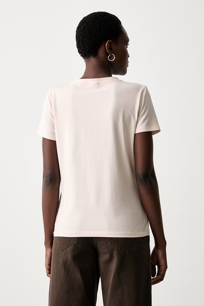 Ρούχα Guess t-shirt γυναικείο με βαμβάκι LUNITA V6YI08.K4689 μπεζ