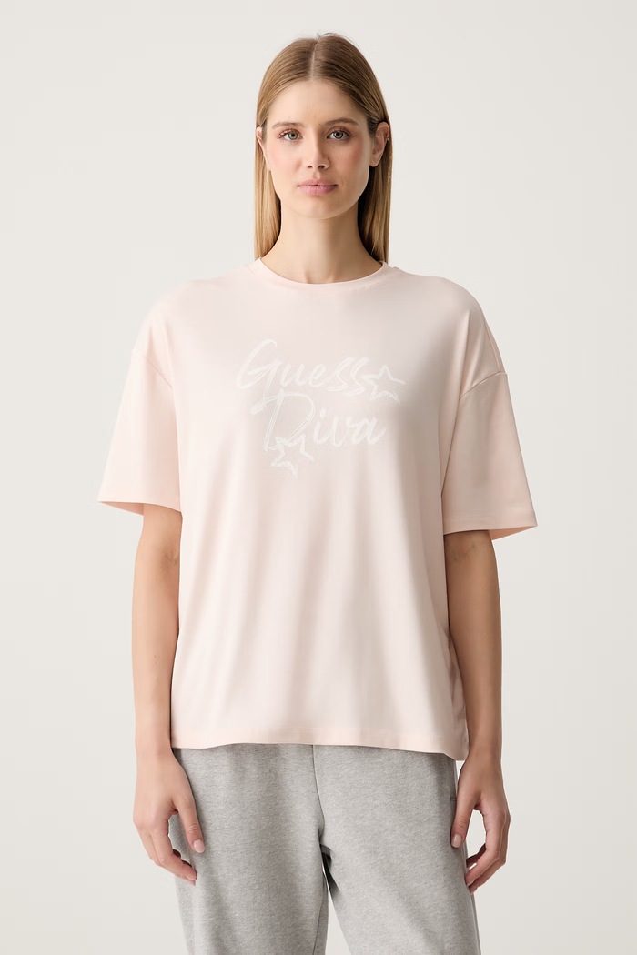 Guess t-shirt γυναικείο με lyocell LUNA ροζ V6YI07.K4688