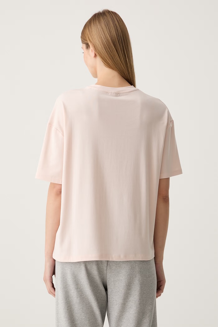 Ρούχα Guess t-shirt γυναικείο με lyocell LUNA V6YI07.K4688 ροζ