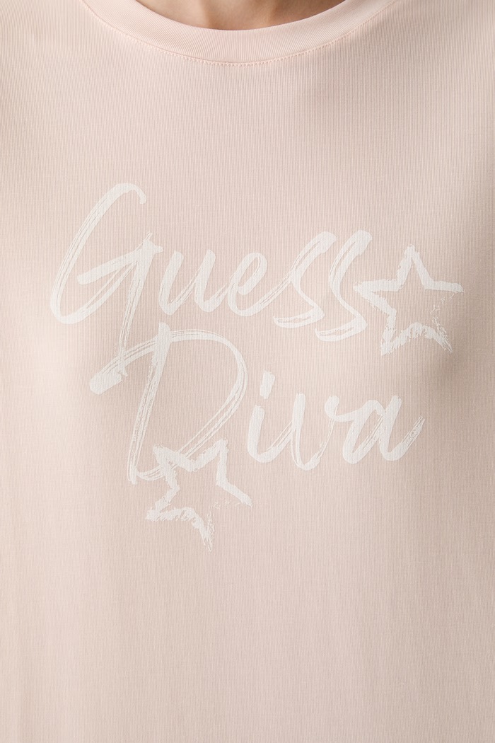 Guess t-shirt γυναικείο με lyocell LUNA V6YI07.K4688 ροζ
