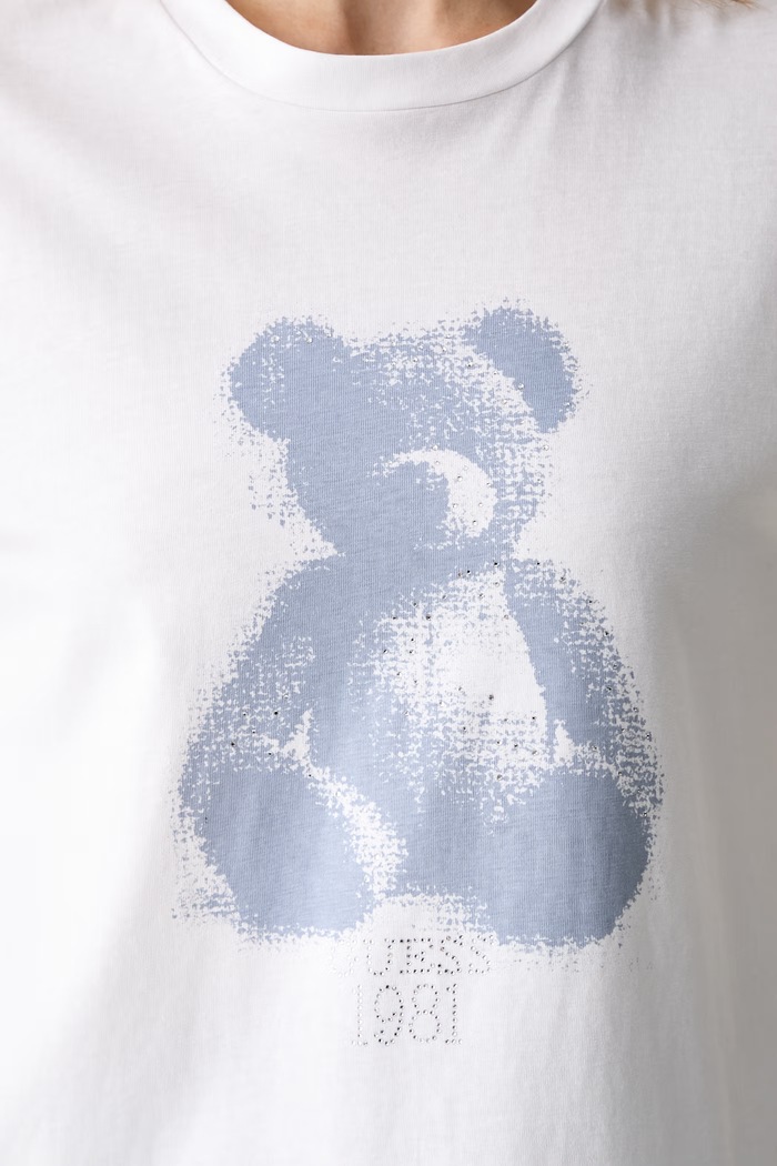 Одежда Guess футболка для женщин из хлопка BEAR V6YI06.K4273 белый