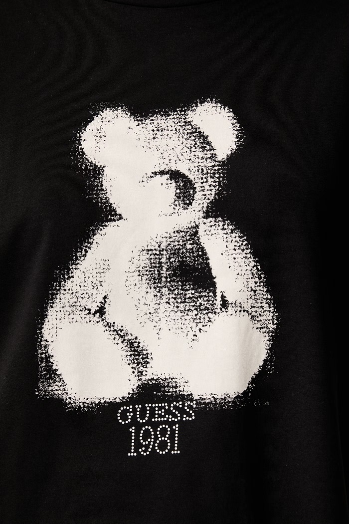Guess t-shirt γυναικείο βαμβακερό BEAR V6YI06.K4273 μαύρο