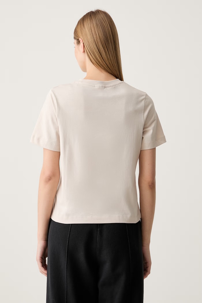 Ρούχα Guess t-shirt γυναικείο βαμβακερό AGENA V6YI05.K4272 μπεζ