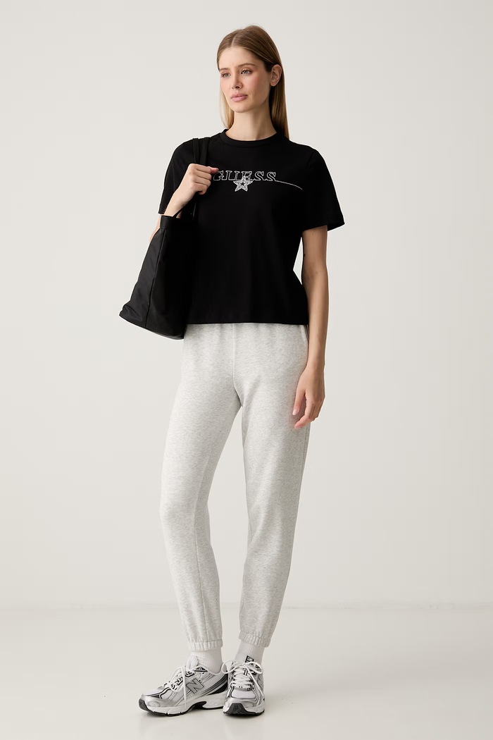 Guess t-shirt γυναικείο βαμβακερό AGENA V6YI05.K4272 μαύρο AW26