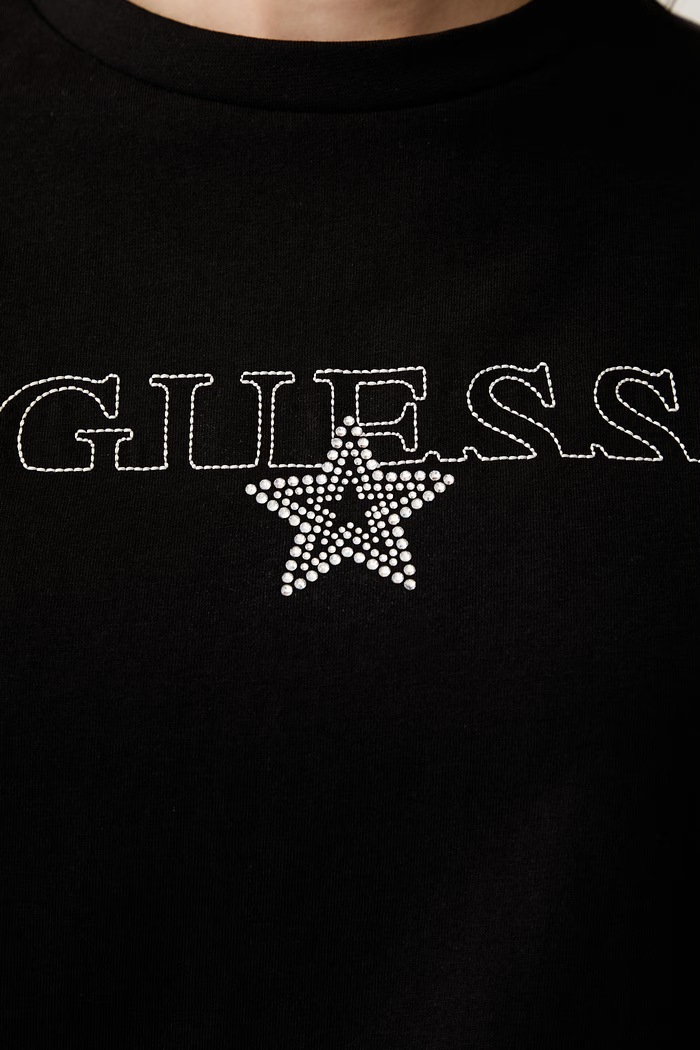 Guess t-shirt γυναικείο βαμβακερό AGENA V6YI05.K4272 μαύρο
