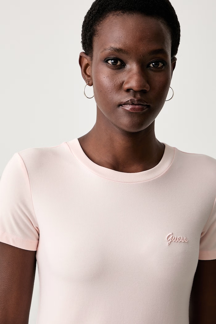 Guess tričko dámské s viskózou CHARA růžová V6YI02.K4259