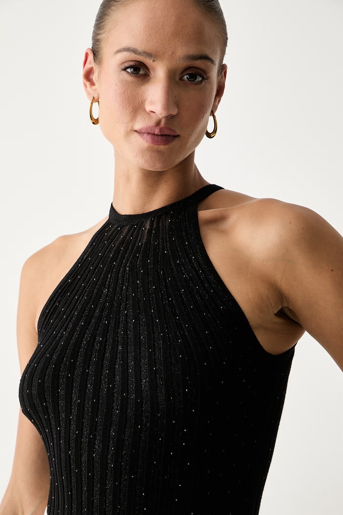 Guess pleteni top za žene s viskozom crna W6YR48.Z1259