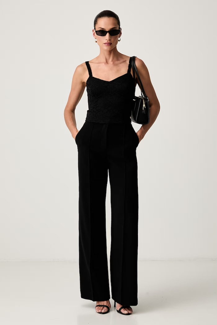 Guess bluza z naramnicami ženska čipkasta KATRINA W6YP36.K4405 črna AW26