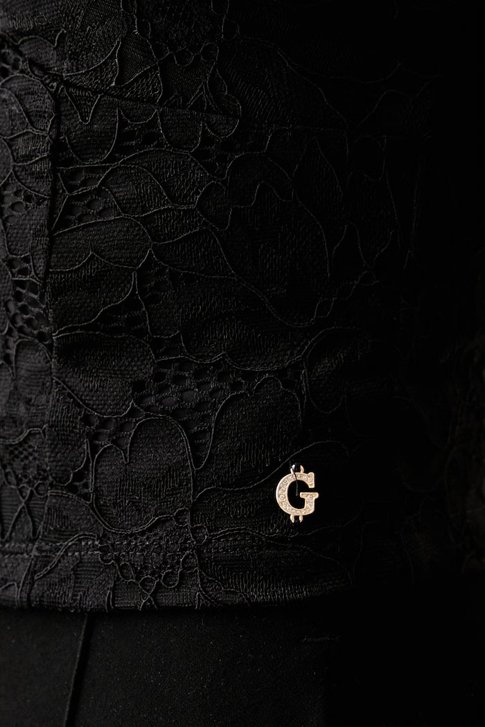 Guess bluza z naramnicami ženska čipkasta KATRINA W6YP36.K4405 črna