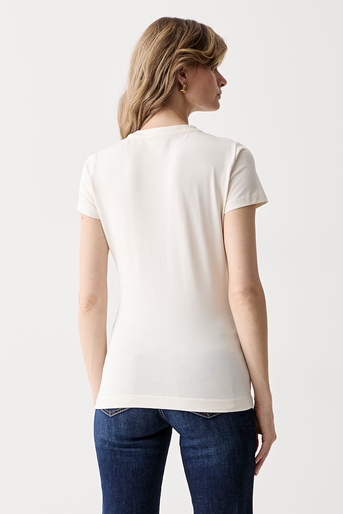 Дрехи Guess тениска дамска от памук с еластан W6YI31.K4350 бежов
