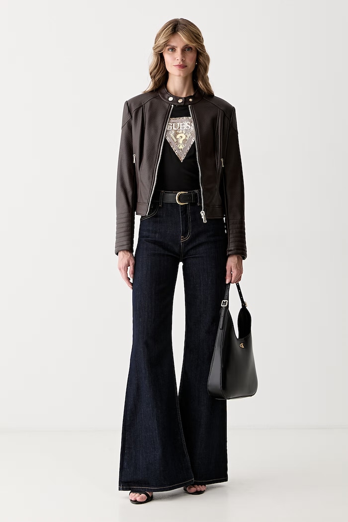 Guess тениска дамска от памук с еластан W6YI31.K4350 черен AW26