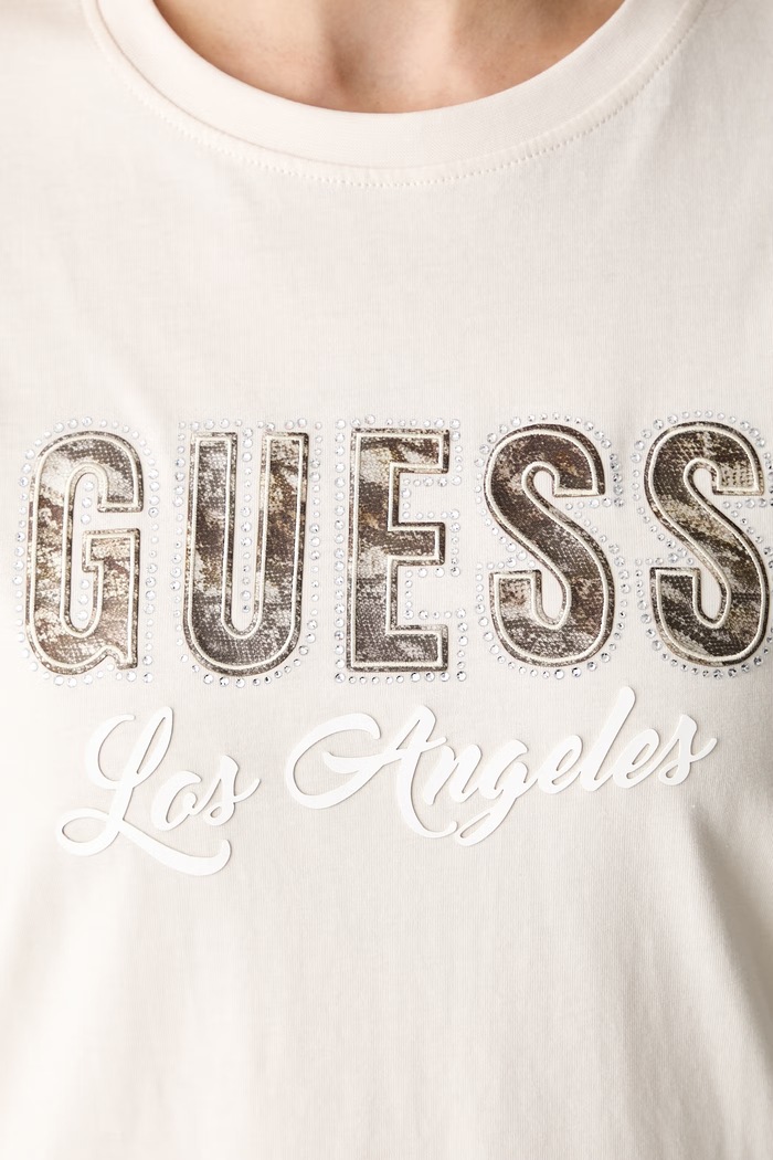 Guess T-shirt γυναικείο βαμβακερό W6YI30.K4349 μπεζ