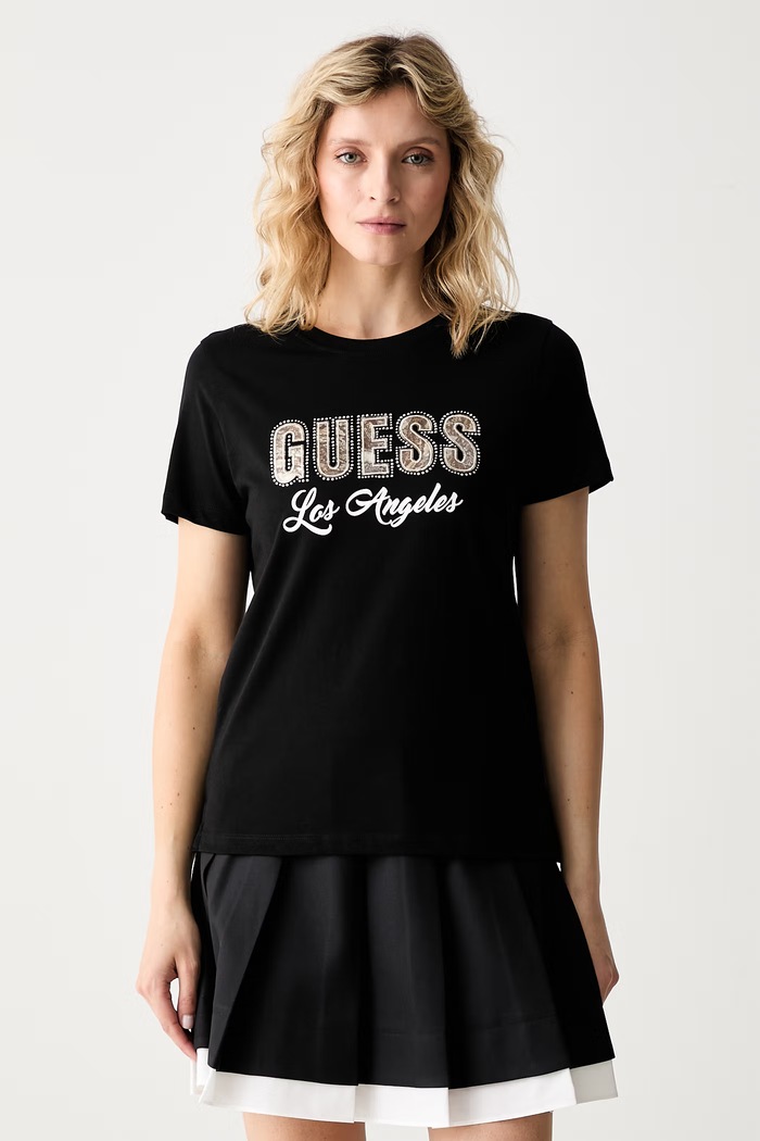 Guess tričko dámské bavlněné černá W6YI30.K4349