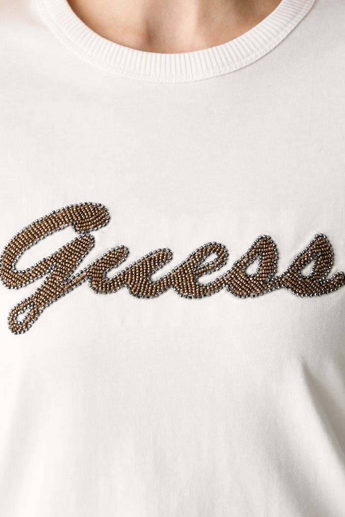 Guess T-shirt γυναικείο βαμβακερό W6YI29.K4348 μπεζ