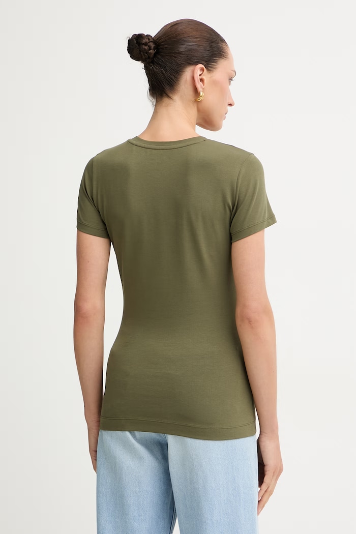 Ruházat Guess t-shirt női pamut elasztánnal PALM W6YI26.K4345 zöld