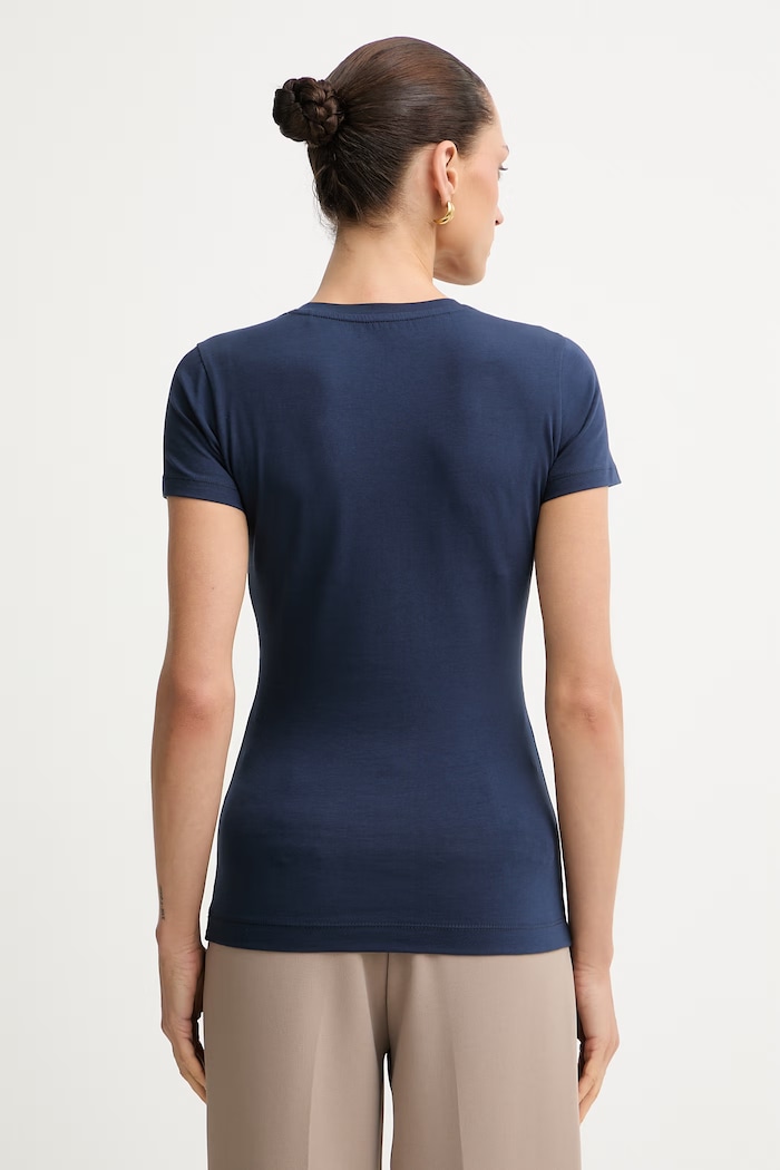 Ruházat Guess t-shirt női pamut elasztánnal PAISLEY W6YI25.K4344 sötétkék