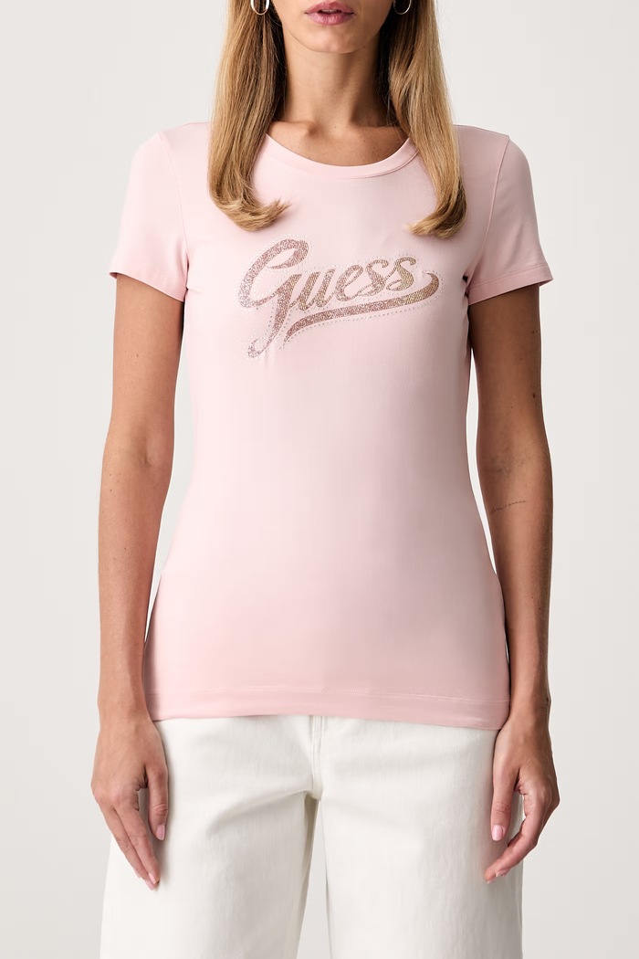 Guess tričko dámske s bavlnou ružová W6YI21.K4337